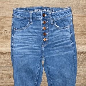 AEO Super HiRise Buttonfly Jeggings